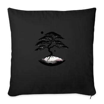 Bonsaï : unique et mystérieux - Housse de coussin décorative 45 x 45 cm - noir - Devant
