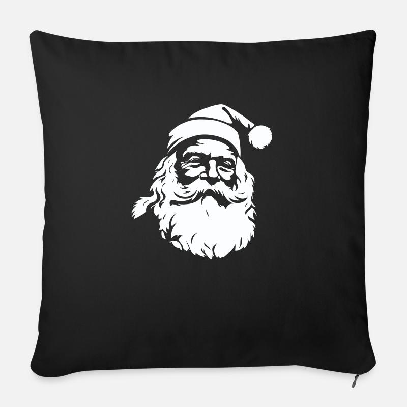 Fröhlicher Weihnachtsmann - Sofakissenbezug 45 x 45 cm - Schwarz