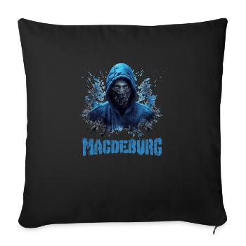 T-shirt Magdeburg pour Magdeburg Ultras - Housse de coussin décorative 45 x 45 cm - noir - Devant