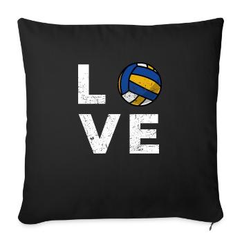 Love Volleyball - Sofa pillowcase 17,3'' x 17,3'' (45 x 45 cm) - black - Front