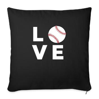 Baseball-Liebe - Sofakissenbezug 45 x 45 cm - Schwarz - Vorne