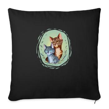 Plume de geai Jay Feather Leafpool Leaf Lake Cats - Housse de coussin décorative 45 x 45 cm - noir - Devant