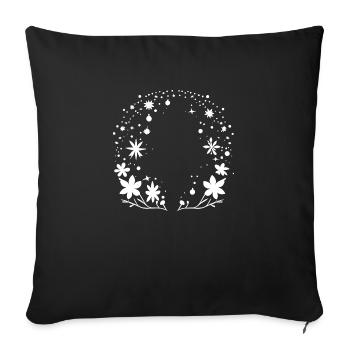 Schneeflocken Schnee Weihnachten Sterne - Sofakissenbezug 45 x 45 cm - Schwarz - Vorne