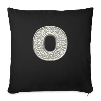 O, letter, letter O, initial, initial O, monogram, - Sofakissenbezug 45 x 45 cm - Schwarz - Vorne