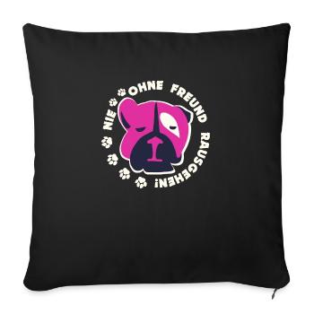 Dog Wisdom - Walking - Dog Lovers - Sofa pillowcase 17,3'' x 17,3'' (45 x 45 cm) - black - Front