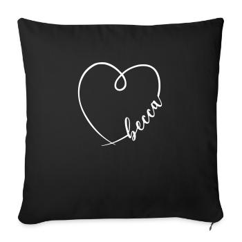 Becca Name Calligraphy Heart - Sofa pillowcase 17,3'' x 17,3'' (45 x 45 cm) - black - Front