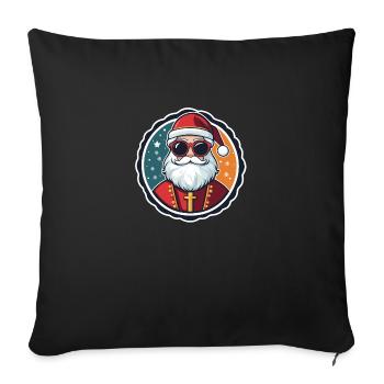 Santa Claus Christmas Drawing - Sofa pillowcase 17,3'' x 17,3'' (45 x 45 cm) - black - Front