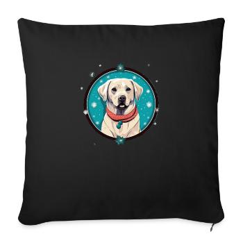 Labrador Retriever Hund Weihnachten, Liebe Hunde - Sofakissenbezug 45 x 45 cm - Schwarz - Vorne