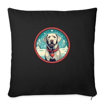 Labrador Retriever Hund Weihnachten, Liebe Hunde - Sofakissenbezug 45 x 45 cm - Schwarz - Vorne