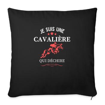 Je suis une Cavalière qui Déchire - Housse de coussin décorative 45 x 45 cm - noir - Devant