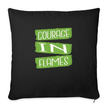Gallantry Heroism Fire Department Emergency Rescue - Sofa pillowcase 17,3'' x 17,3'' (45 x 45 cm) - black - Front