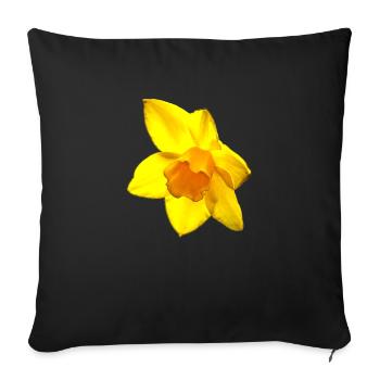 Flower, A731126 - Sofa pillowcase 17,3'' x 17,3'' (45 x 45 cm) - black - Front