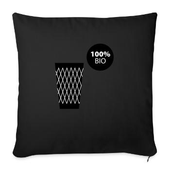 Geripptes 100% BIO #Bembelshop - Sofakissenbezug 45 x 45 cm - Schwarz - Vorne