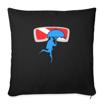 Oxygene Diving Exploration Scuba Diver Freediving - Sofakissenbezug 45 x 45 cm - Schwarz - Vorne