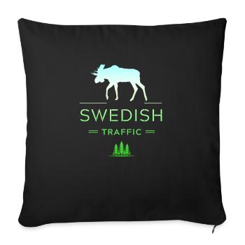 Suède Suède Scandinavie Pays nordiques Viking Europe - Housse de coussin décorative 45 x 45 cm - noir - Devant
