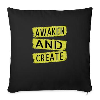 gift idea enlightenment quotes - Sofa pillowcase 17,3'' x 17,3'' (45 x 45 cm) - black - Front