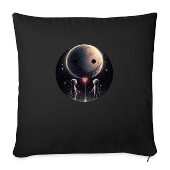 Planet of Hope - Sofa pillowcase 17,3'' x 17,3'' (45 x 45 cm) - black - Front