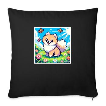 Pixel Pom - Sofa pillowcase 17,3'' x 17,3'' (45 x 45 cm) - black - Front