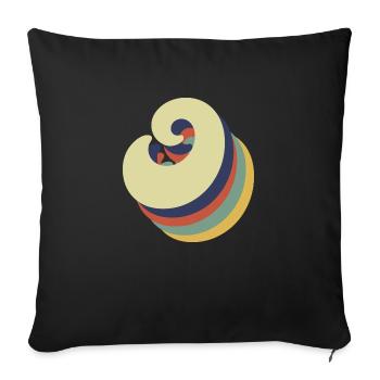 Letter o retro - Sofa pillowcase 17,3'' x 17,3'' (45 x 45 cm) - black - Front