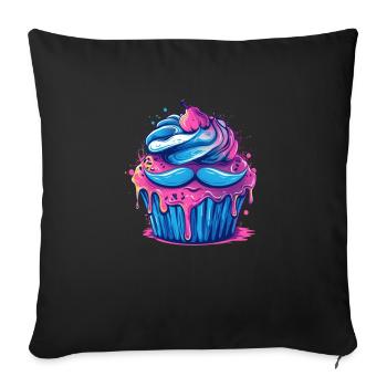 Distinguished Muffin - Sofa pillowcase 17,3'' x 17,3'' (45 x 45 cm) - black - Front