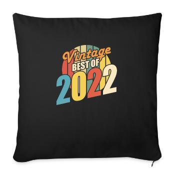 Vintage 2022 meilleur de 2022 - annif 2 ans - Housse de coussin décorative 45 x 45 cm - noir - Devant