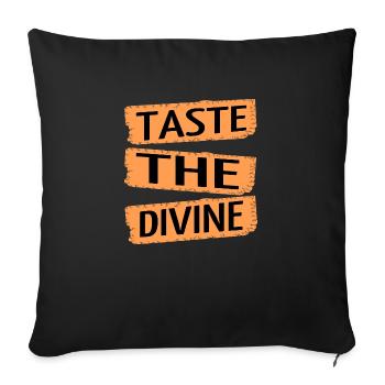 happy jokes present idea funny sayings quote - Sofa pillowcase 17,3'' x 17,3'' (45 x 45 cm) - black - Front
