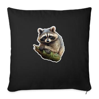 Raton laveur - Housse de coussin décorative 45 x 45 cm - noir - Devant
