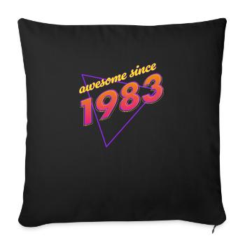 Rétro - Awesome since 1983 - Housse de coussin décorative 45 x 45 cm - noir - Devant