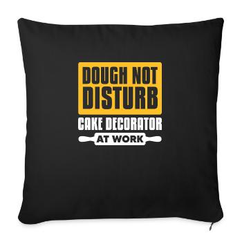 La pâte ne dérange pas le décorateur de gâteau au travail de cuisson - Housse de coussin décorative 45 x 45 cm - noir - Devant