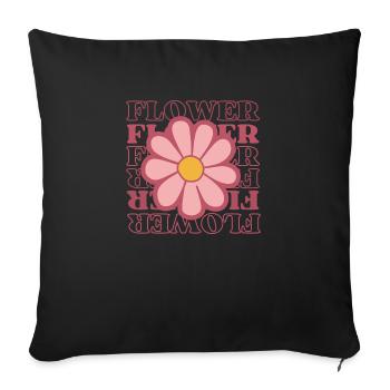 Summer Shirt Flower Power - Sofakissenbezug 45 x 45 cm - Schwarz - Vorne