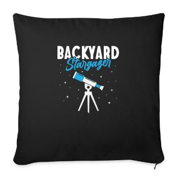 Backyard Stargazer Étoiles Planètes Astronomie - Housse de coussin décorative 45 x 45 cm - noir - Devant