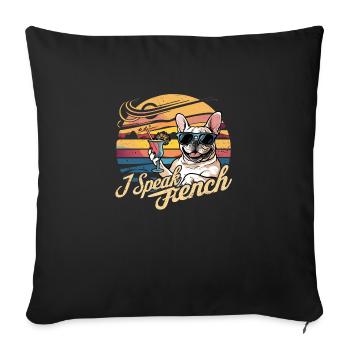 French Bulldog - Pet Dog - Sofa pillowcase 17,3'' x 17,3'' (45 x 45 cm) - black - Front