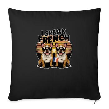 Relaxed French Bulldog - Sofa pillowcase 17,3'' x 17,3'' (45 x 45 cm) - black - Front