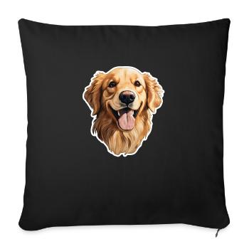 Golden Retriever Head - Sofa pillowcase 17,3'' x 17,3'' (45 x 45 cm) - black - Front