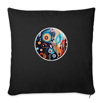 Abstrakte Kunst - Sofakissenbezug 45 x 45 cm - Schwarz - Vorne