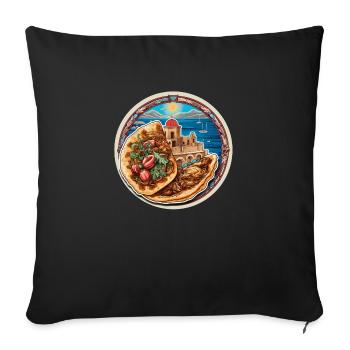 Gyros Pita - Housse de coussin décorative 45 x 45 cm - noir - Devant