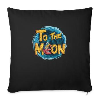 Zum Mond - Sofakissenbezug 45 x 45 cm - Schwarz - Vorne
