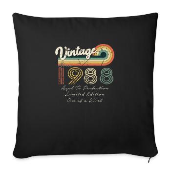 1988 Vintage Classique 1988 - Housse de coussin décorative 45 x 45 cm - noir - Devant