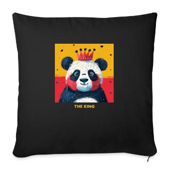Panda King Portrait - Sofa pillowcase 17,3'' x 17,3'' (45 x 45 cm) - black - Front