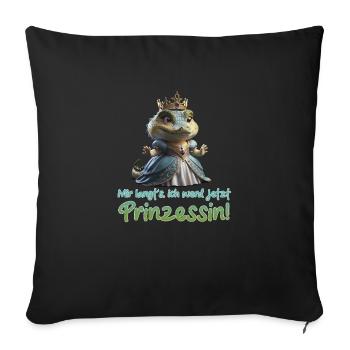 Kroko Prinzessin 01 - Sofakissenbezug 45 x 45 cm - Schwarz - Vorne