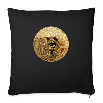Monnaie Bitcoin - Housse de coussin décorative 45 x 45 cm - noir - Devant