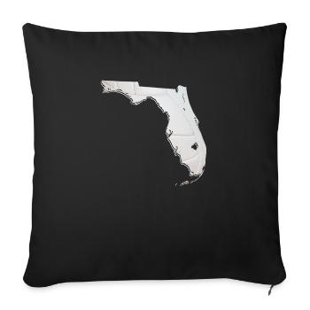Real Volleyball in the Florida State Map - Sofa pillowcase 17,3'' x 17,3'' (45 x 45 cm) - black - Front