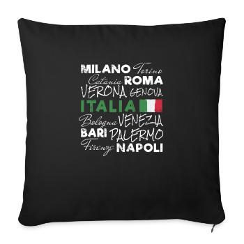 Italy Retro City and Flag Vintage Holiday - Sofa pillowcase 17,3'' x 17,3'' (45 x 45 cm) - black - Front