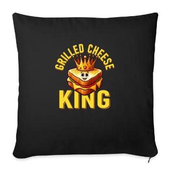 Grilled Cheese King Sandwich Food - Sofa pillowcase 17,3'' x 17,3'' (45 x 45 cm) - black - Front