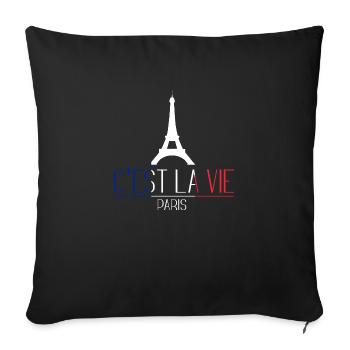 french flag saying - Sofa pillowcase 17,3'' x 17,3'' (45 x 45 cm) - black - Front