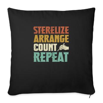 Sterilize Arrange Count Repeat Surgical - Sofa pillowcase 17,3'' x 17,3'' (45 x 45 cm) - black - Front