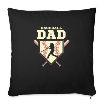 Baseball Dad Sport Fan Father - Sofakissenbezug 45 x 45 cm - Schwarz - Vorne