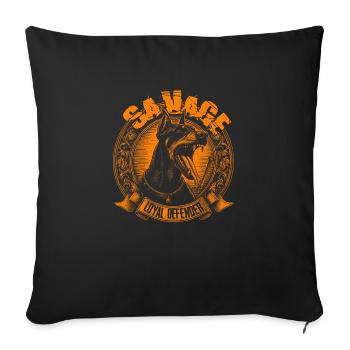 Savage Doberman Design Chien Défenseur Loyal Féroce - Housse de coussin décorative 45 x 45 cm - noir - Devant