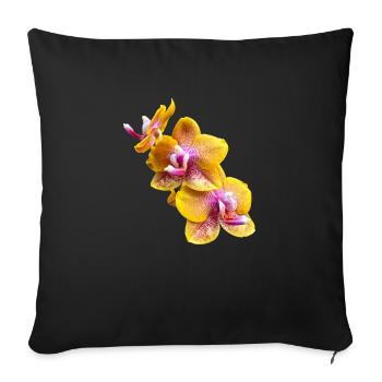 Fleur d’orchidée Phalaenopsis Sogo Lawrence Flowers 2 - Housse de coussin décorative 45 x 45 cm - noir - Devant
