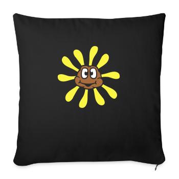 Kleine Sonnenblume Sonne Blume Glückliches Gesicht - Sofakissenbezug 45 x 45 cm - Schwarz - Vorne